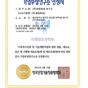 Certificate of R&D Center