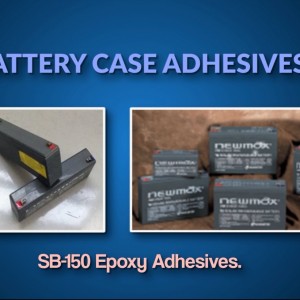 Battery case adhesives